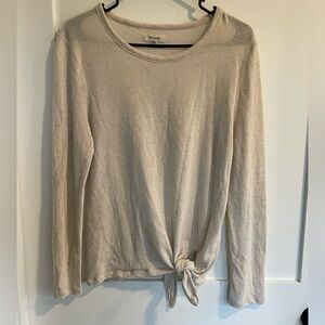 Madewell Side Tie Speckled Long Sleeve Shirt Sz Lg